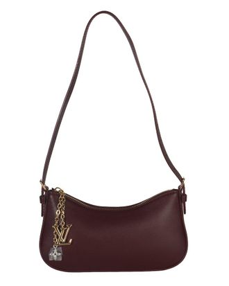 Louis Vuitton Red Leather Garnet Pochette Lv Bloom (Authentic Pre-Loved)