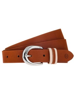 Tamaris Lederg&uuml;rtel TAMARIS, Damen, Gr. 75, braun (cognac), Rindsleder, G&uuml;rtel Lederg&uuml;rtel, mit Dreifach-Schlaufe verziert