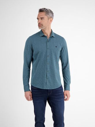 Lerros Langarmhemd LERROS LERROS Jersey Herrenhemd, Herren, Gr. XXL, Normal- und Kurzgr&ouml;ssen, fjord blau, 100% Baumwolle, Hemden Langarmhemd
