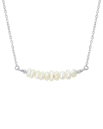 Rina Limor Silver 4-5.0 Mm Pearl Bar Necklace