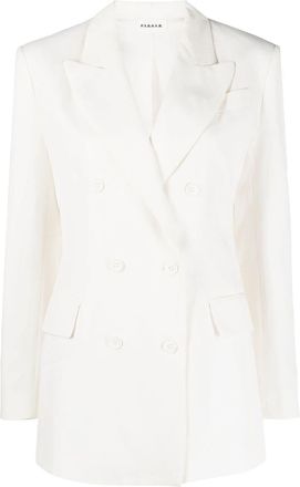 P.A.R.O.S.H. double-breasted blazer - women - Viscose/Acetate/Linen/Flax/Viscose - S - White