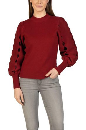 Love Token Ophelia Cut Sleeve Sweater In Wine