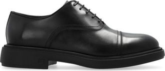 Ferragamo Black Calfskin Oxfords And Mens Derbies