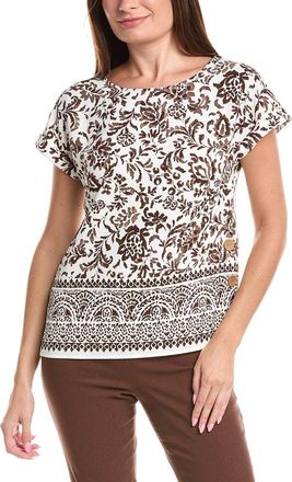 Jones New York Petite Button Detail Blouse