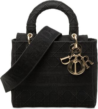Dior Pre-owned Dior Medium Embroidered Canvas Cannage Lady D Lite Satchel Ladies 0F7QZ581E2XUKH5S