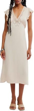 Free People Tied with Joy Midi Slipdress in Pastel Rose Tan at Nordstrom Rack, Size X-Large
