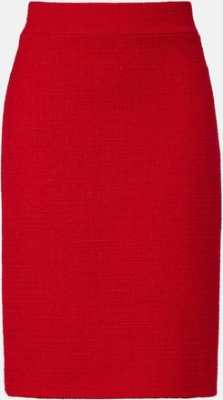 Valentino High-rise wool-blend tweed pencil skirt