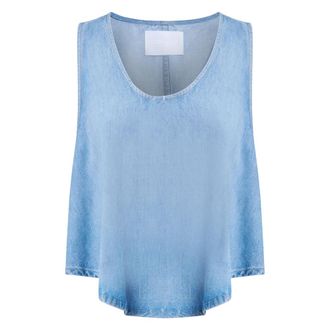 Dondup Sleeveless Tops, female, Blue, Size: S Top in Denim