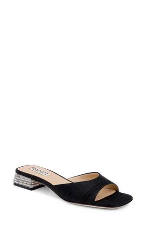 Badgley Mischka Oahu Slide Sandal in Black Silk at Nordstrom, Size 8.5