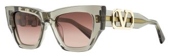Valentino Womens V-Sette Sunglasses VLS-166 C Transparent Gray 52mm