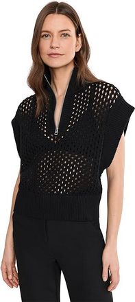 Varley Gaines 1/2 Zip Knit Womens Sweatshirt Black : XXS, Cotton