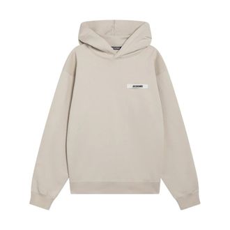 Jacquemus Hoodies, male, Beige, Size: L Le Hoodie Gros Grain
