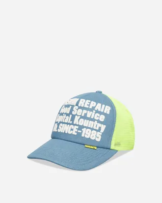 KAPITAL Denim Repair Service Denim Track Cap Neon Yellow