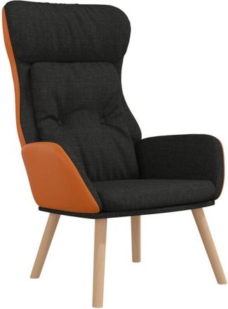 vidaXL Sill&oacute;n De Relax De Tela Y Pvc Negro Vidaxl