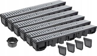 OEM Drenaje Lineal H105 Rejilla Galvanizada Hasta 1,5 Toneladas A15 Set 6m Aquer