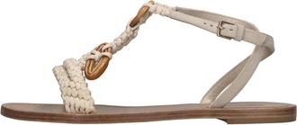 Alberta Ferretti Platte Sandalen - Dames - Sandalen - Beige - 39 EU - Leer - Schoenen