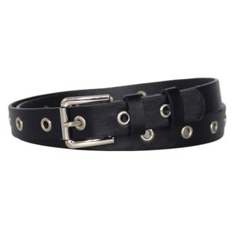 Generic JIER PU Leather Punk Belt for Women Men Aesthetic Belt for Women Jeans Buckle Punk Rock Jeans Belts Waistband (Black,One Size)