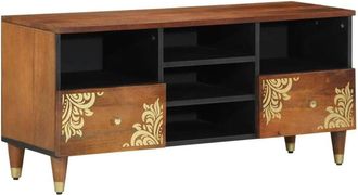 vidaXL Vidaxl - Mueble De Tv Marr&oacute;n 100 X 33.5 X 46 Cm Madera Maciza De Mango