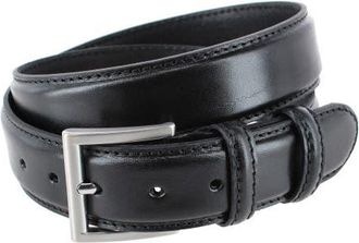 Trafalgar Store Rocco 40mm Premium Italian Leather Contrast Stitch Jean Belt in Black at Nordstrom, Size 34