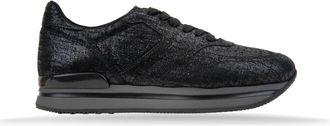 Hogan Leren Vetersneakers voor Vrouwen - Dames - Sneakers - Zwart - 37 EU - Leer - Schoenen