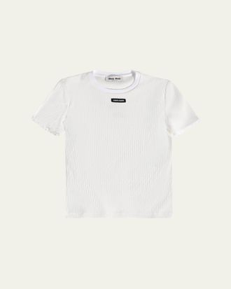 Miu Miu Cotton Pointelle T Shirt