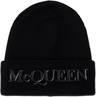 Alexander McQueen Logo Mütze Alexander McQueen Cashmere Black