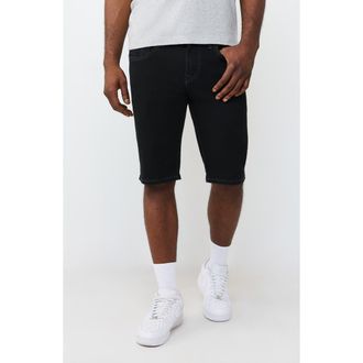 True Religion Rocco Super T Flap Raw Hem Jean Shorts in Black Rinse at Nordstrom Rack, Size 38