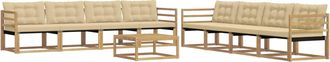 vidaXL Conjunto De Sof&aacute;s De Exterior 9 Uds. Y Beige Vidaxl