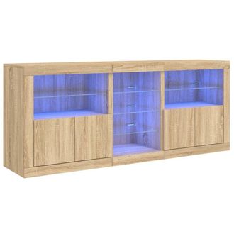 vidaXL Vidaxl - Aparador Con Luces Led Roble Sonoma 162x37x67 Cm