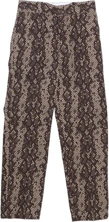 Dickies Khaki Hoge Taille Animal Print Broek - Dames - Straight fit broeken - Groen - W31 - Katoen - Broeken