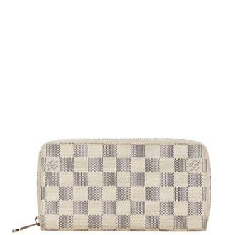 Louis Vuitton Pre-owned Wallets, female, White, Size: ONE SIZE Pre-owned Zippy Wallet Damier Azur