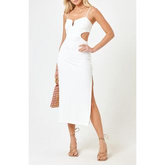 L*Space Cameron Cutout Rib Cover-Up Midi Dress in Cream at Nordstrom Rack, Size X-Large