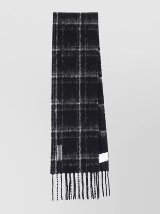 Our Legacy fringed plaid scarf soft texture