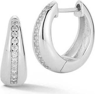 Glaze Jewelry Graduated Cubic Zirconia Hoop Earrings in Silver at Nordstrom Rack