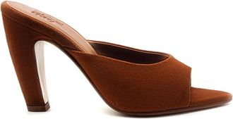Gia Borghini Heeled Mules, female, Brown, Size: 10 US Edmonde Suede Sabot Sandal