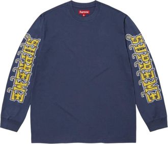 SUPREME FW25 Intarsia Sleeve L/S Top Navy SUP-FW25-111-NA