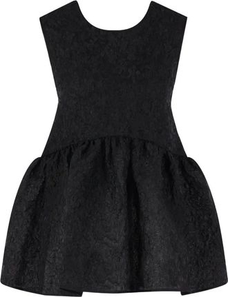 Cecilie Bahnsen patterned-jacquard top - women - Polyester/Cupro/Polyester/Polyamide - 4 - Black