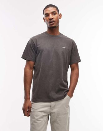 Obey T-shirt nera a maniche corte con logo-Nero