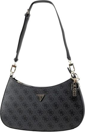 Guess Tassen, Dames, Zwart, ONE Size, Noelle II Schoudertas met Ritssluiting Boven
