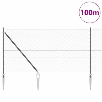 Berkfield Home Hexagon Fence Grey 1.2x100 m Steel
