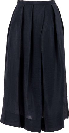 Emporio Armani Black Flared Soft Pleated Skirt