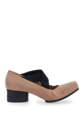 Uma Wang Pink Ballet Flats With Square Toe And Medium Heel In Suede Woman