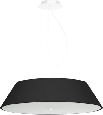 Sollux Lighting Lámpara de araña negro tela, vidrio, acero alt. 105 cm