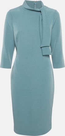 Badgley Mischka Light Blue Crepe Bow Detail Mini Dress