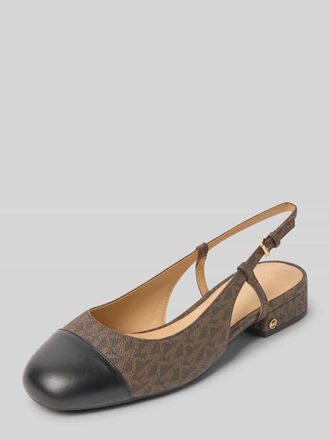 Michael Kors Lederballerinas mit Fesselriemen Modell PERLA in Dunkelbraun, Gr&ouml;&szlig;e 37