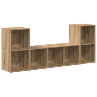Berkfield Home TV Cabinet Set 3 pcs Brown 107 x 35 x 37 cm Engineered wood