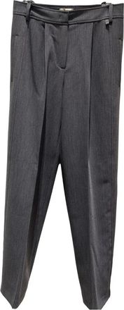 Herno Straight Broeken - Dames - Straight fit broeken - Grijs - L - Polyester - Broeken