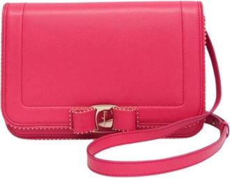 Ferragamo Pre-owned Fz-21 O001 Schoudertas - Dames - Vintage Schoudertas - Roze - ONE Size - Leer - Vintage
