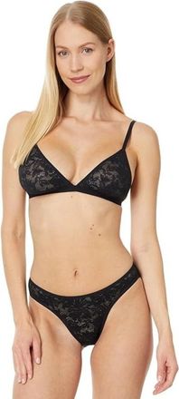 Eberjey Bra Womens Black Floral Lace Stretch Triangle Bralette KFC322