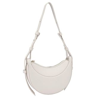 Generic Women Small Crossbody Bag Large Capacity PU Crescent Bag Solid Color Shoulder Bag Adjustable Strap Commuting Bag (White)